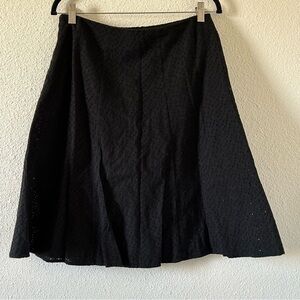 Notation Women’s A-line Skirt Large Black All Over Eyelet Lined Summer Feminine